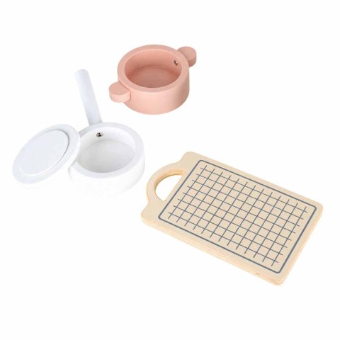 Kuchnia dla dzieci drewniana MDF MODERN CLASSIC akcesoria 81cm różowa