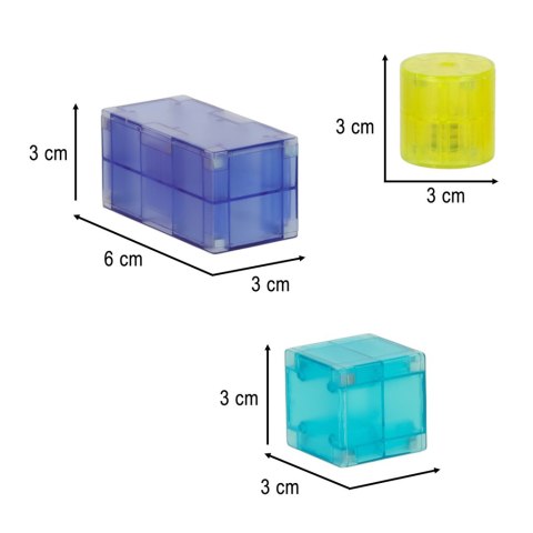 Klocki magnetyczne konstrukcyjne świecące elementy figury 3D 32el.