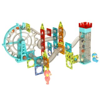 Klocki magnetyczne magnetic sticks marble tor kulkowy z dźwiękiem muzyką grający 118 elementów