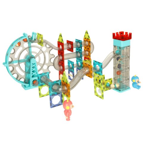 Klocki magnetyczne magnetic sticks marble tor kulkowy z dźwiękiem muzyką grający 118 elementów