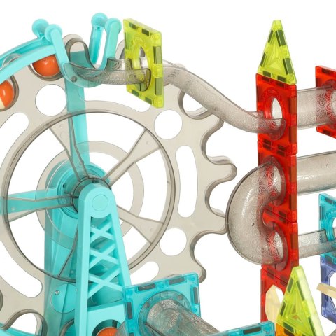 Klocki magnetyczne magnetic sticks marble tor kulkowy z dźwiękiem muzyką grający 118 elementów