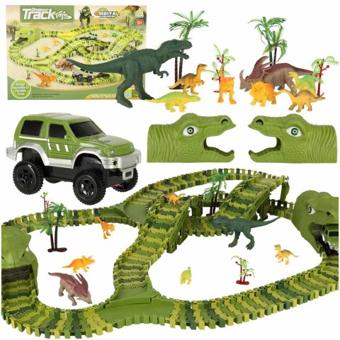 Tor wyścigowy dinozaury samochody XXL TRACK 240 elementów