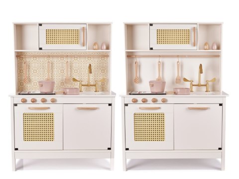Kuchnia dla dzieci drewniana MDF retro z akcesoriami BOHO 100cm