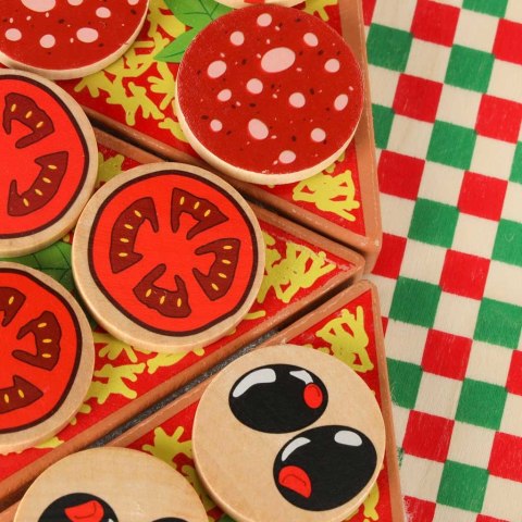 Pizza drewniany zestaw do zabawy na rzep akcesoria łopatka nóż talerz nauka krojenia 20cm