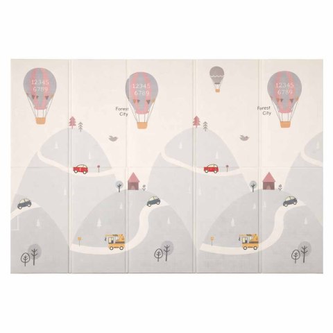 Mata edukacyjna piankowa dwustronna składana 150x200cm balony ulica