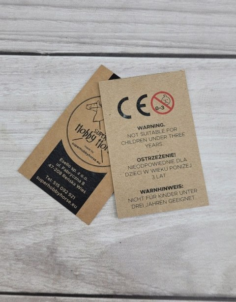 Hobby Horse Mały koń na kiju Premium biały z biała grzywą A5