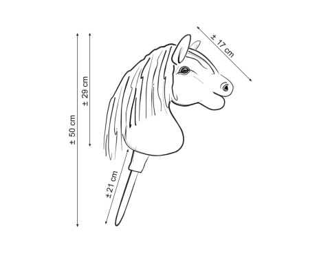 Hobby Horse Mały koń na kiju Premium tarantowaty biało-czarny z białą grzywą A5