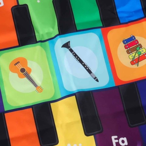 Mata do tańczenia dla dzieci interaktywna muzyczna 8 instrumentów 10 melodii