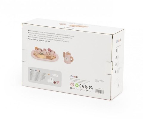 Viga 44267 PolarB Drewniany zestaw do kawy i herbaty - pink