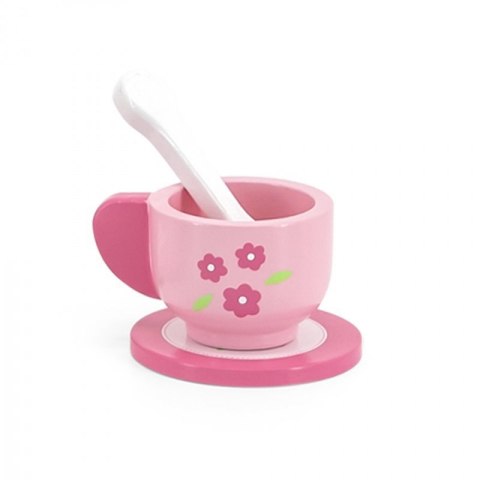 Viga 44543 Pink Flower — drewniany serwis do herbaty z tacą