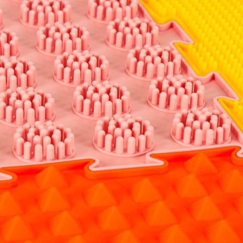 Mata sensoryczna puzzle montessori do masażu stóp 8 elementów kolorowe