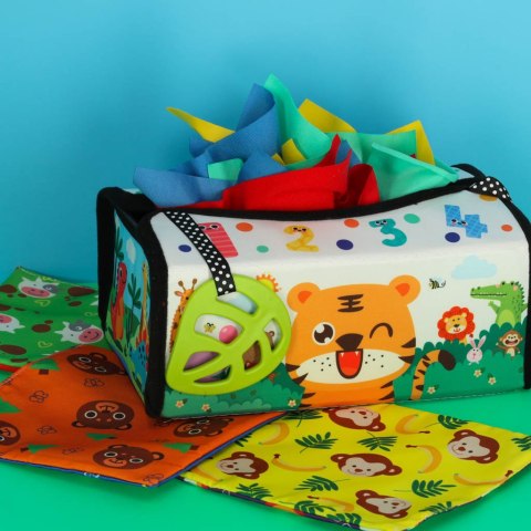 Sorter pudełko z chusteczkami sensoryczne montessori mata 2w1