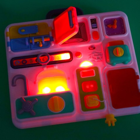 Tablica manipulacyjna sensoryczna montessori kuchnia zegar światło dźwięk