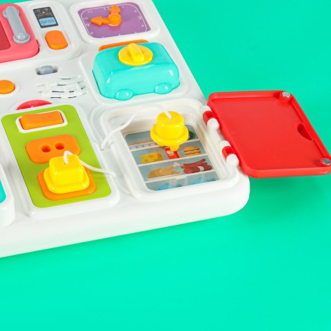 Tablica manipulacyjna sensoryczna montessori kuchnia zegar światło dźwięk